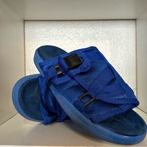 Ollics Wavey Unisex Adjustable Straps Royal Blue Slide Comfort Footwear Shoes